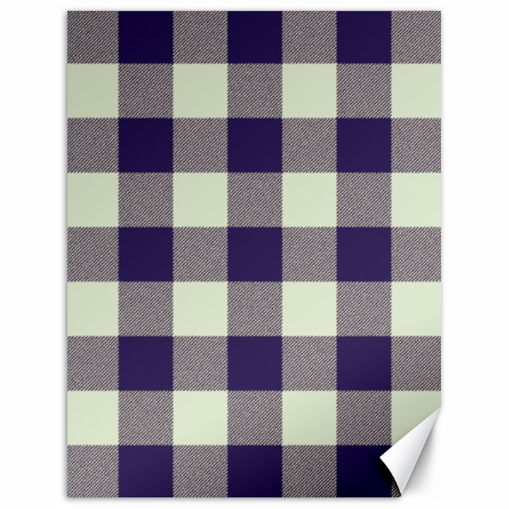 Blue Purple and white plaids Canvas 18  x 24 