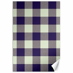 Blue Purple And White Plaids Canvas 24  X 36  by ConteMonfrey