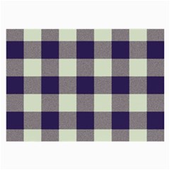 Blue Purple And White Plaids Large Glasses Cloth by ConteMonfrey