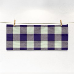 Blue Purple And White Plaids Hand Towel by ConteMonfrey