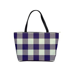 Blue Purple And White Plaids Classic Shoulder Handbag by ConteMonfrey