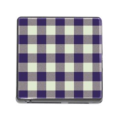 Blue Purple And White Plaids Memory Card Reader (square 5 Slot) by ConteMonfrey