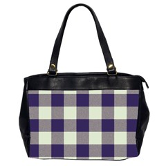 Blue Purple And White Plaids Oversize Office Handbag (2 Sides) by ConteMonfrey