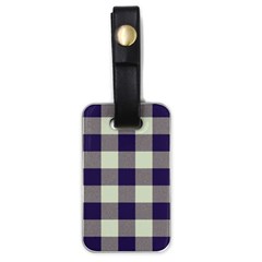 Blue Purple And White Plaids Luggage Tag (one Side) by ConteMonfrey