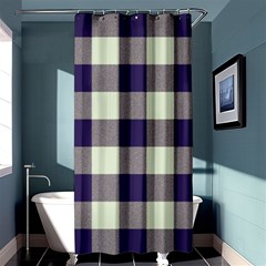 Blue Purple And White Plaids Shower Curtain 36  X 72  (stall)  by ConteMonfrey