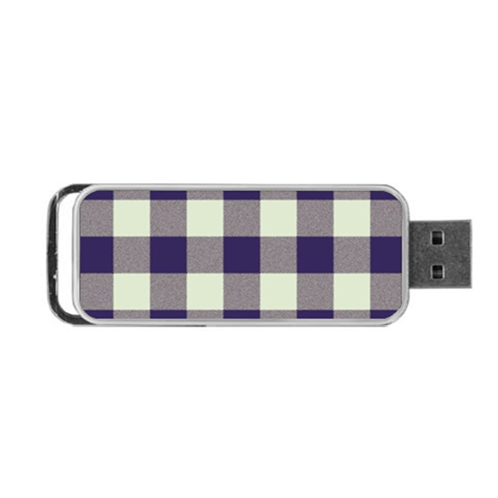 Blue Purple and white plaids Portable USB Flash (One Side)