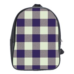 Blue Purple And White Plaids School Bag (xl) by ConteMonfrey