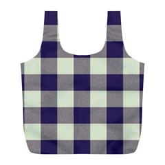 Blue Purple And White Plaids Full Print Recycle Bag (l) by ConteMonfrey