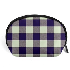 Blue Purple And White Plaids Accessory Pouch (large) by ConteMonfrey