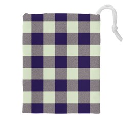 Blue Purple And White Plaids Drawstring Pouch (4xl) by ConteMonfrey