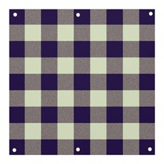 Blue Purple And White Plaids Banner And Sign 3  X 3 