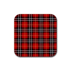 Black, White And Red Classic Plaids Rubber Coaster (square) by ConteMonfrey