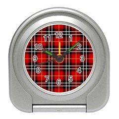 Black, White And Red Classic Plaids Travel Alarm Clock by ConteMonfrey