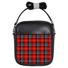 Black, White And Red Classic Plaids Girls Sling Bag by ConteMonfrey