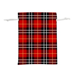 Black, White And Red Classic Plaids Lightweight Drawstring Pouch (m) by ConteMonfrey