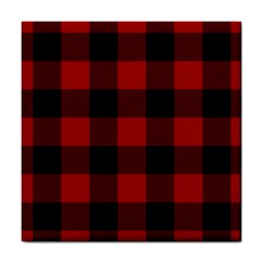 Red And Black Plaids Tile Coaster by ConteMonfrey