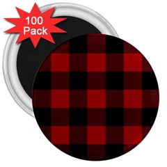 Red And Black Plaids 3  Magnets (100 Pack) by ConteMonfrey