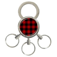 Red And Black Plaids 3-ring Key Chain by ConteMonfrey