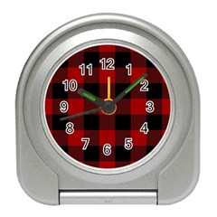 Red And Black Plaids Travel Alarm Clock by ConteMonfrey