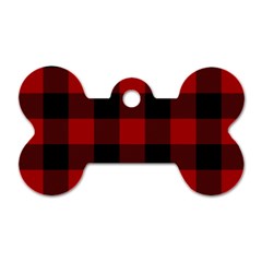 Red And Black Plaids Dog Tag Bone (one Side) by ConteMonfrey