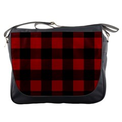 Red And Black Plaids Messenger Bag by ConteMonfrey