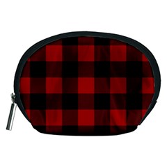 Red And Black Plaids Accessory Pouch (medium) by ConteMonfrey