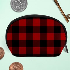 Red And Black Plaids Accessory Pouch (large) by ConteMonfrey