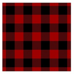 Red And Black Plaids Square Satin Scarf (36  X 36 ) by ConteMonfrey