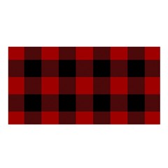 Red And Black Plaids Satin Shawl 45  X 80  by ConteMonfrey