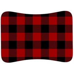 Red And Black Plaids Velour Seat Head Rest Cushion