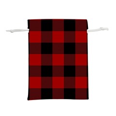 Red And Black Plaids Lightweight Drawstring Pouch (m) by ConteMonfrey