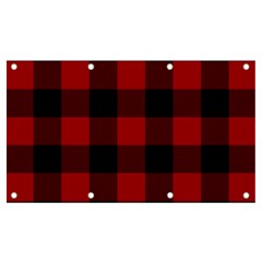 Red And Black Plaids Banner And Sign 7  X 4  by ConteMonfrey