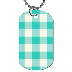 Blue And White Plaids Dog Tag (two Sides) by ConteMonfrey