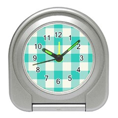 Blue And White Plaids Travel Alarm Clock by ConteMonfrey