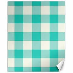 Blue And White Plaids Canvas 16  X 20  by ConteMonfrey