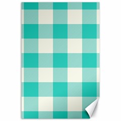 Blue And White Plaids Canvas 24  X 36  by ConteMonfrey