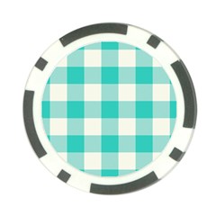 Blue And White Plaids Poker Chip Card Guard by ConteMonfrey