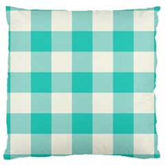 Blue And White Plaids Large Cushion Case (one Side) by ConteMonfrey