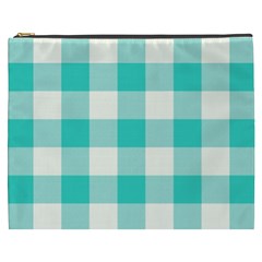 Blue And White Plaids Cosmetic Bag (xxxl) by ConteMonfrey