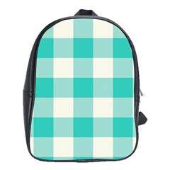 Blue And White Plaids School Bag (xl) by ConteMonfrey