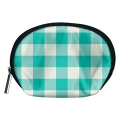 Blue And White Plaids Accessory Pouch (medium) by ConteMonfrey