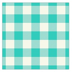 Blue And White Plaids Square Satin Scarf (36  X 36 ) by ConteMonfrey