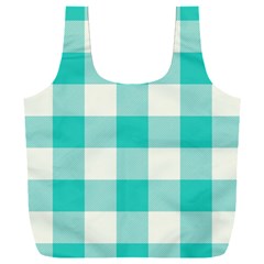 Blue And White Plaids Full Print Recycle Bag (xxxl) by ConteMonfrey