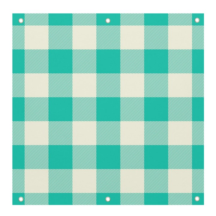 Blue and white plaids Banner and Sign 4  x 4 