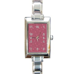 Background-flower Pattern Rectangle Italian Charm Watch