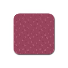 Background-flower Pattern Rubber Square Coaster (4 Pack) by nateshop