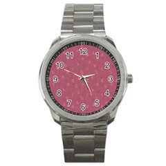 Background-flower Pattern Sport Metal Watch