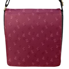 Background-flower Pattern Flap Closure Messenger Bag (S)