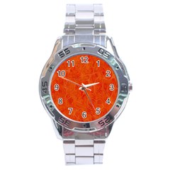 Background-flower Stainless Steel Analogue Watch by nateshop