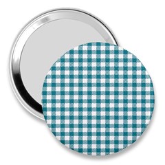 Straight Blue White Small Plaids 3  Handbag Mirrors by ConteMonfrey